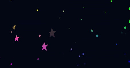 Naklejka premium Colorful stars image over dark background