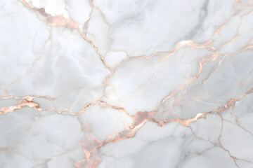 Fototapeta premium Elegant White Marble Texture with Rose Gold Veining Stunning Background Image