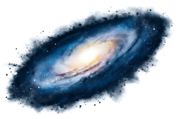 Fototapeta premium Stunning Watercolor Galaxy – Cosmic Spiral Nebula in Abstract Space Art
