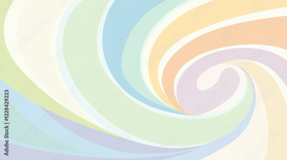 Poster soft swirling pastel patterns in gentle color tones for design use