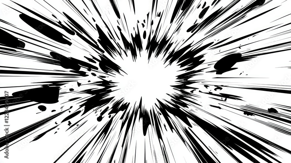 Poster dynamic burst of energy with bold lines and contrasting color