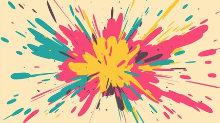 Vibrant Colorful Paint Splash Abstract Background for Creative Design