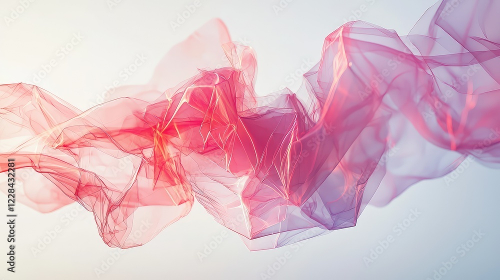Poster ethereal flow of colorful abstract waves in light background
