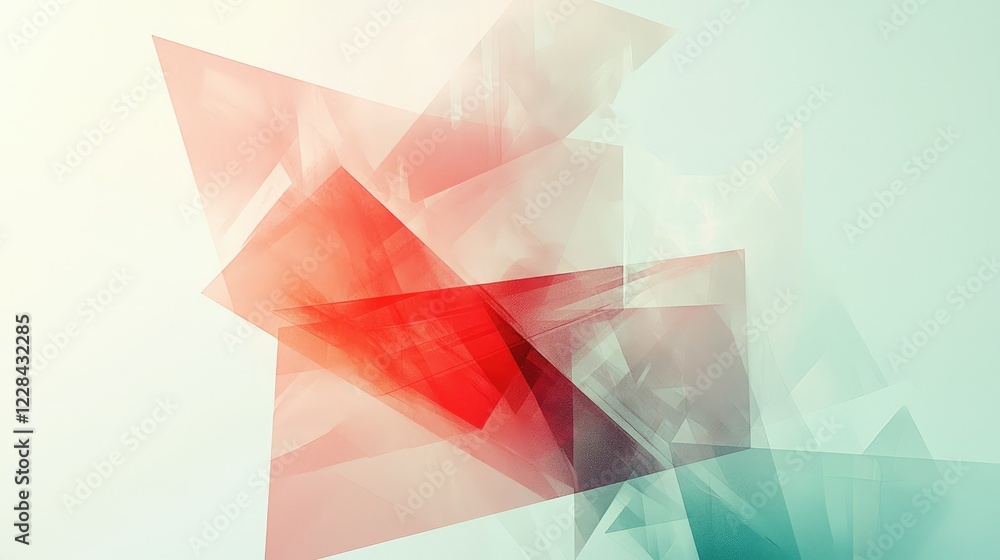 Poster abstract colorful shapes overlay with light tones and transparency effects