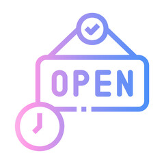 opening hours Line Gradient Icon