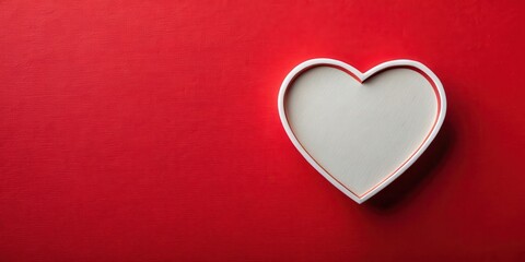 Obraz premium Heart Shape Sticker on Red Background