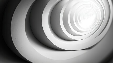 Obraz premium Abstract White Concentric Circular Architectural Design