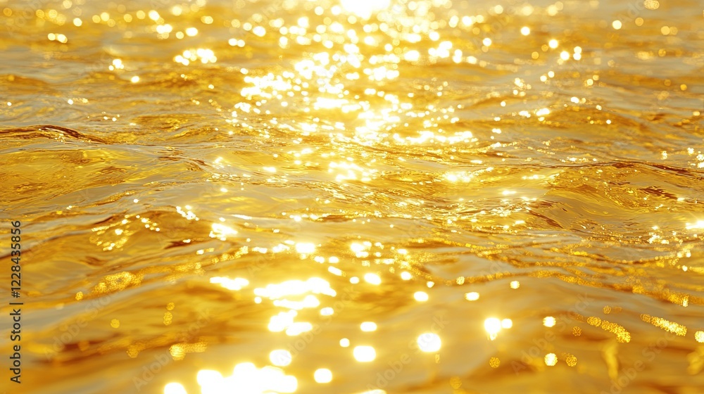 Poster mesmerizing golden ripples react to impacts, creating stunning patterns in a luminous surface. gener