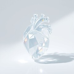 Un corazón cristalino claro y brillante.