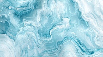 Naklejka premium Abstract blue and white marble texture with swirls, ideal for backgrounds and designs