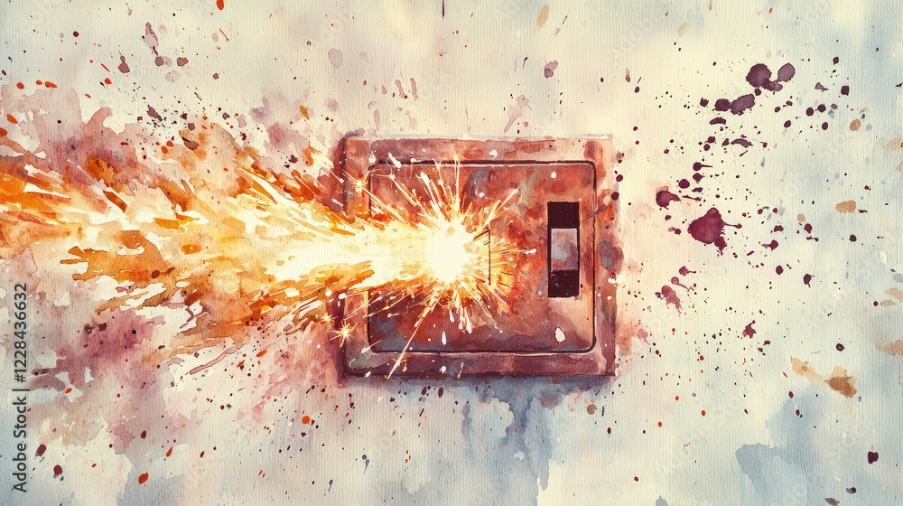 Poster Explosive Abstract Art with Colorful Splashes and Dynamic Movement
