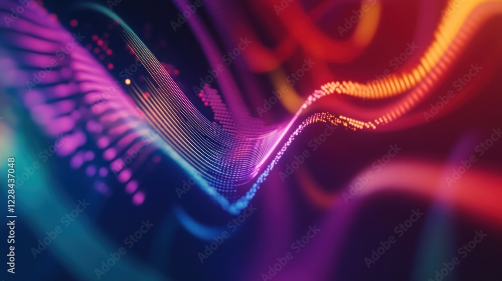 Poster abstract colorful wave data visualization
