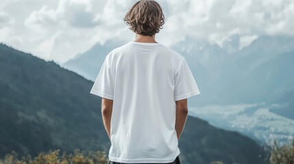 Mockup of white oversize tshirt with front and back views