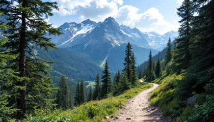 Majestic Mountain Trail: A Serene Hike through Alpine Wonderland