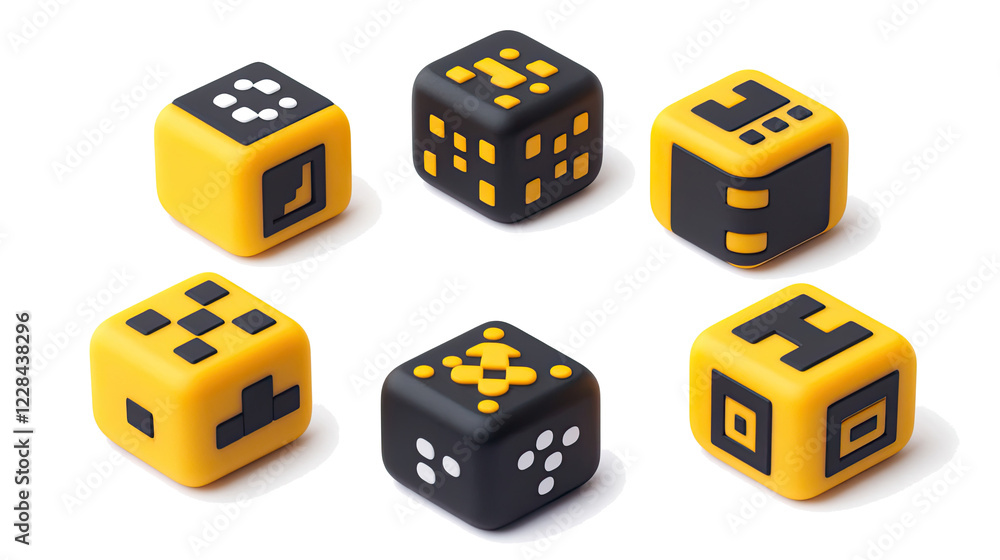 Poster qr code icons set on a transparent background generative ai