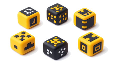 QR Code Icons Set on a Transparent Background Generative AI