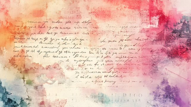 un fondo con textura pintada en efecto acuarela colorida con un escrito o texto en letra cursiva para dise&ntilde;o o carta fondo para plantilla con dise&ntilde;o