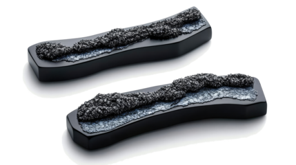 Abstract Black Rectangles With Grungy Textures Isolated Generative AI