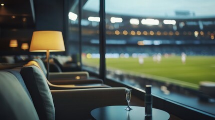 Luxury Stadium Lounge: Relaxing View of Soccer Game