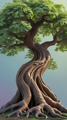 Conceptual artwork of a tree with brain-like branches and roots, representing intelligence, deep thinking, knowledge, education, mind growth, creativity, and mental evolution
