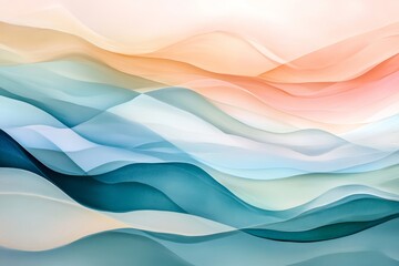 Fototapeta premium Soft waves of pastel tones layered for elegant and calming design