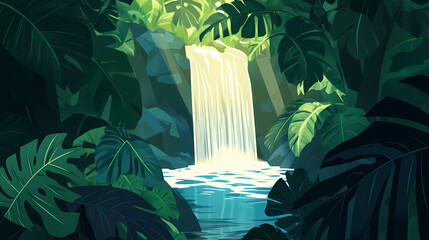 serene cascading waterfall