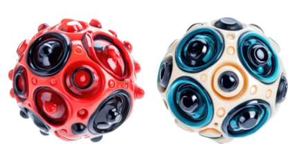 Colorful Decorative Spheres on Clear Background Generative AI