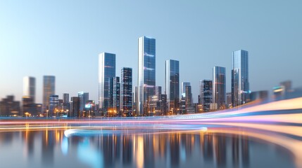 Obraz premium Futuristic City Lightscape