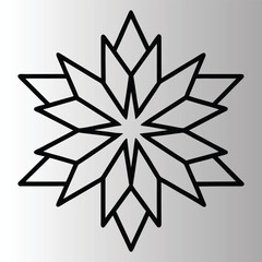abstract snowflake on white.