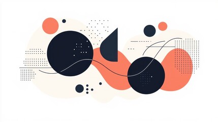 Obraz premium Abstract shapes, flowing design, website banner, digital art background