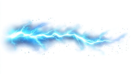 Obraz premium Blue energy beam, digital effect, white background, game design element