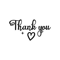 Thank you typography design on plain white transparent isolated background for card, shirt, hoodie, sweatshirt, apparel, tag, mug, icon, poster or badge