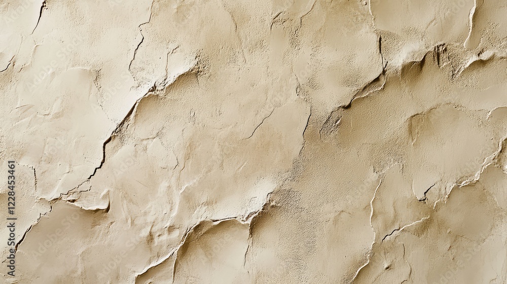 Poster a textured beige plaster wall with soft, uneven patterns and shadows, creating a minimalist and orga