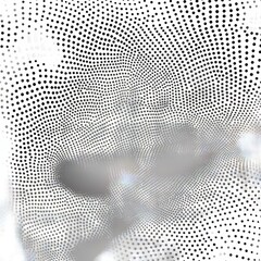Modern art monochrome halftone texture with dispersed ink dots