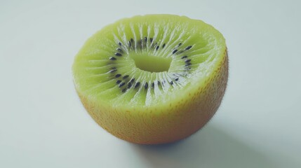 Halved kiwi fruit, studio shot, white background, healthy food photography