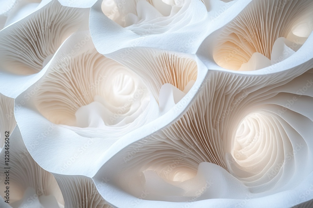 Poster intricate layers of a mushroom's delicate structure