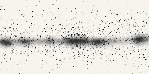Monochrome halftone pattern with splatters in raw graphic art