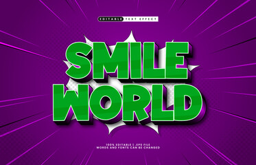 smile world editable text effect with a game and play text style
