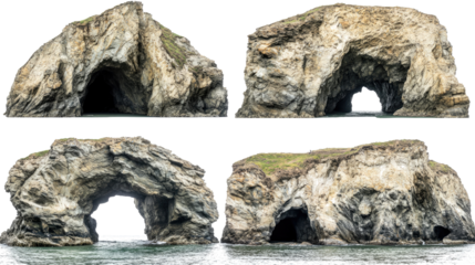 Coastal Caves With Big Empty Rock Entrances Generative AI