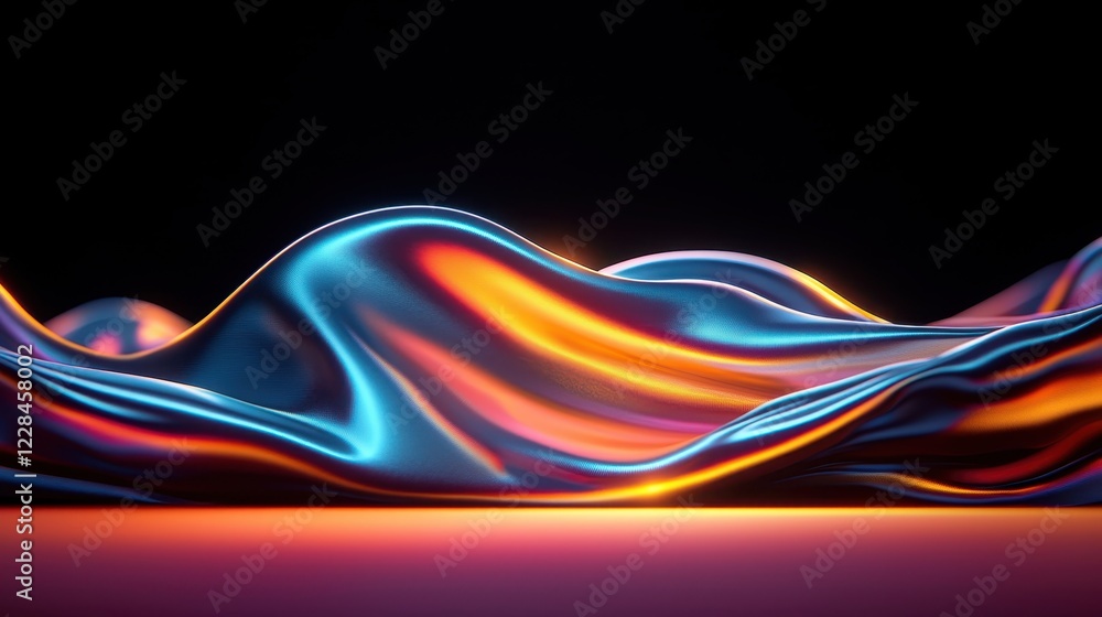 Poster glitz concept red carpet awards. colorful abstract waves of light flowing in a dark background, crea