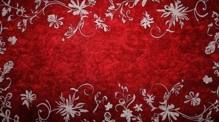 red christmas pattern background with snowflakes illustration