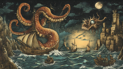 Fototapeta premium harbor otherworldly worlds