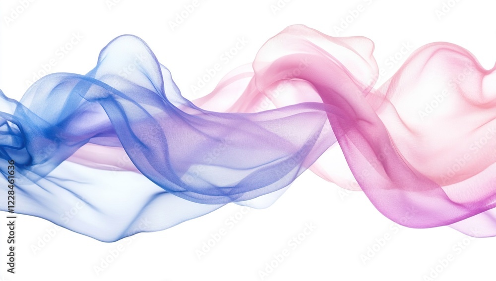 Aufkleber abstract colorful fabric flows gracefully and elegantly in a gentle breeze, creating a serene visual