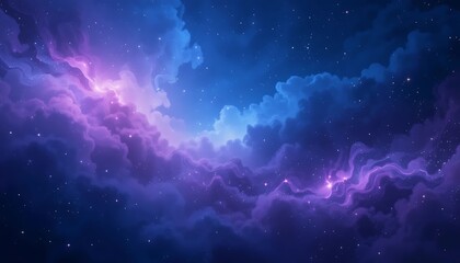 Celestial Nebula Swirls Across Starry Night Sky