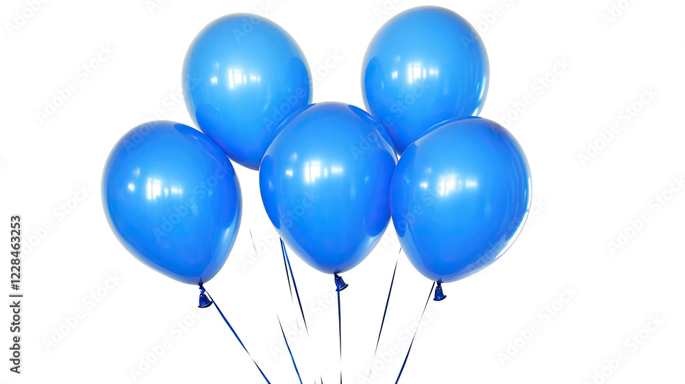 Poster blue balloons floating together in a joyful display generative ai