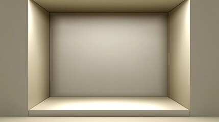 Fototapeta premium Empty Beige Display Showcase Interior Room