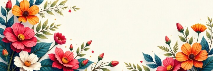 Postcard with abstract floral design, design, artwork, pattern