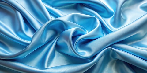 Obraz premium Spring light-blue acetate satin fabric with a glossy finish texture , fashion fabric, luxury material
