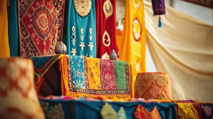 Vibrant Tapestry: A Colorful Display of Traditional Textiles