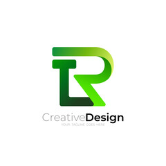 R logo and Letter L design combination, green color
